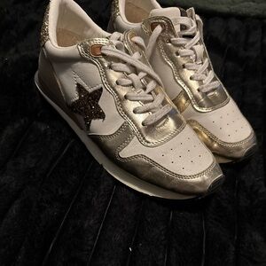 Vintage Havana Gold and White Star Sneakers